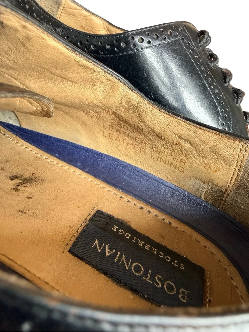 Bostonian Stockbridge black leather cap toe oxford dress Shoes Men’s Size 12